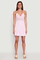 Womens Crochet Tiered Dress, S