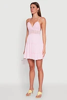 Womens Crochet Tiered Dress, S