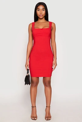 Womens Crepe Knit Scalloped Trim Dress,