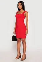 Womens Crepe Knit Scalloped Trim Dress,