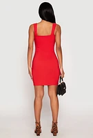 Womens Crepe Knit Scalloped Trim Dress,
