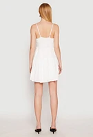 Womens Crochet Detail Smocked Tiered Dress, White, Size L
