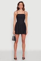 Womens Lace Up Back Skater Dress,