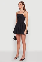 Womens Lace Up Back Skater Dress,