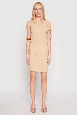 Womens Tie Strap One Shoulder Dress,