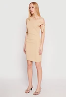 Womens Tie Strap One Shoulder Dress,