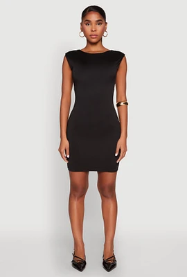 Womens Open Back Ruched Bodycon Dress,