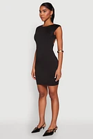 Womens Open Back Ruched Bodycon Dress,