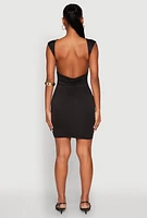 Womens Open Back Ruched Bodycon Dress,