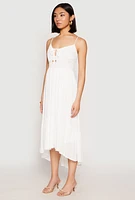 Womens Iris Gauze Knit Smocked Waist Dress, White, Size S
