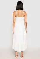Womens Iris Gauze Knit Smocked Waist Dress, White, Size S