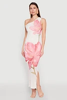 Womens Iris One Shoulder Floral Print Maxi Dress, Multi, Size M