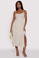 Womens Iris Smocked Empire Waist Tiered Dress,