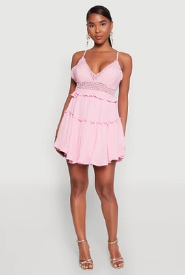 Womens Iris Crochet Detail Tiered Dress,
