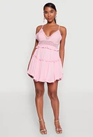 Womens Iris Crochet Detail Tiered Dress,