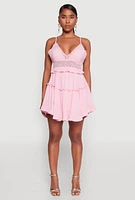 Womens Iris Crochet Detail Tiered Dress,