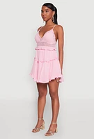 Womens Iris Crochet Detail Tiered Dress,