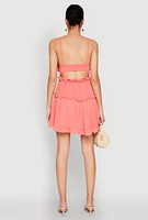 Womens Iris Crochet Detail Tiered Dress, Orange, Size L