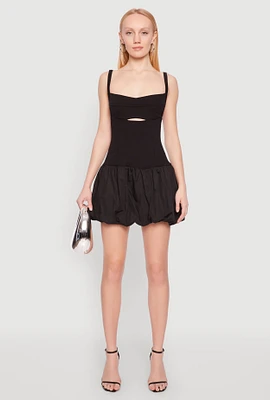Womens Iris Poplin Keyhole Front Bubble Hem Dress,