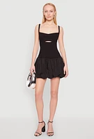 Womens Iris Poplin Keyhole Front Bubble Hem Dress,