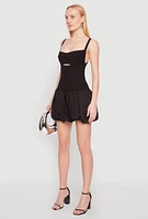 Womens Iris Poplin Keyhole Front Bubble Hem Dress,