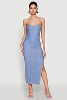 Womens Iris Lace Up Back Side Slit Cami Dress,