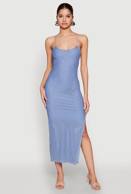 Womens Iris Lace Up Back Side Slit Cami Dress,