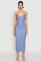 Womens Iris Lace Up Back Side Slit Cami Dress,