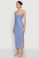 Womens Iris Lace Up Back Side Slit Cami Dress,