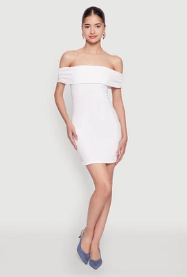 Womens Iris Bow Detail Ruched Overlay Dress, White, Size L