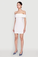 Womens Iris Bow Detail Ruched Overlay Dress, White, Size S