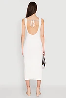 Womens Iris Open Tie Back Side Slit Dress, White, Size M
