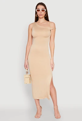 Womens Iris Twisted One Shoulder Midi Dress, M