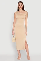 Womens Iris Twisted One Shoulder Midi Dress, M
