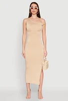 Womens Iris Twisted One Shoulder Midi Dress, M