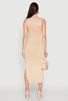Womens Iris Twisted One Shoulder Midi Dress, M