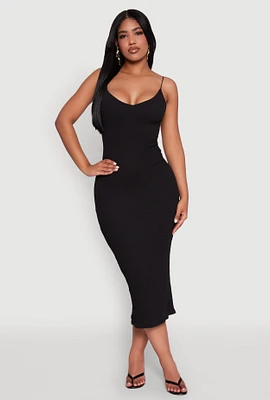 Womens Iris Textured Knit Caged Back Cami Dress,