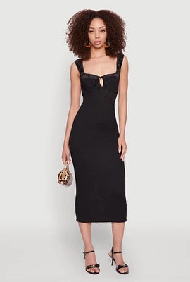 Womens Iris Two Tone Tie Front Tank Dress, Black, Size S