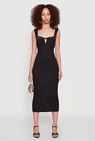 Womens Iris Two Tone Tie Front Tank Dress, Black, Size S