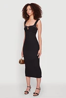 Womens Iris Two Tone Tie Front Tank Dress, Black, Size S