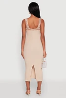 Womens Iris Two Tone Tie Front Tank Dress, Beige,