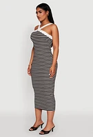 Womens Iris Striped Halter Midi Dress, Multi, Size M