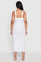 Womens Iris Striped Halter Midi Dress, Multi, Size L