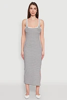 Womens Striped Side Slit Tank Dress, Multi, Size M