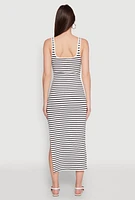 Womens Striped Side Slit Tank Dress, Multi, Size M