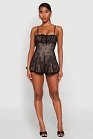 Womens Iris Lace Square Neck Romper,