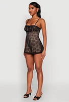 Womens Iris Lace Square Neck Romper,