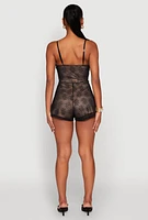 Womens Iris Lace Square Neck Romper,
