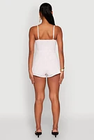 Womens Iris Lace Square Neck Romper, Multi, Size M