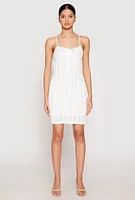 Womens Almost Famous Sweetheart Tie Front Mini Dress, White, Size M